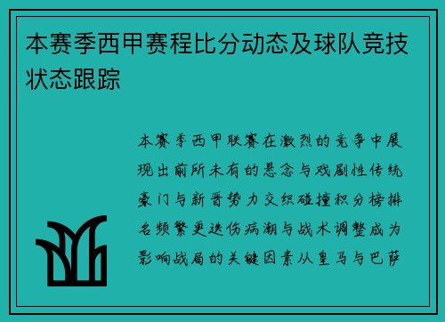 本赛季西甲赛程比分动态及球队竞技状态跟踪